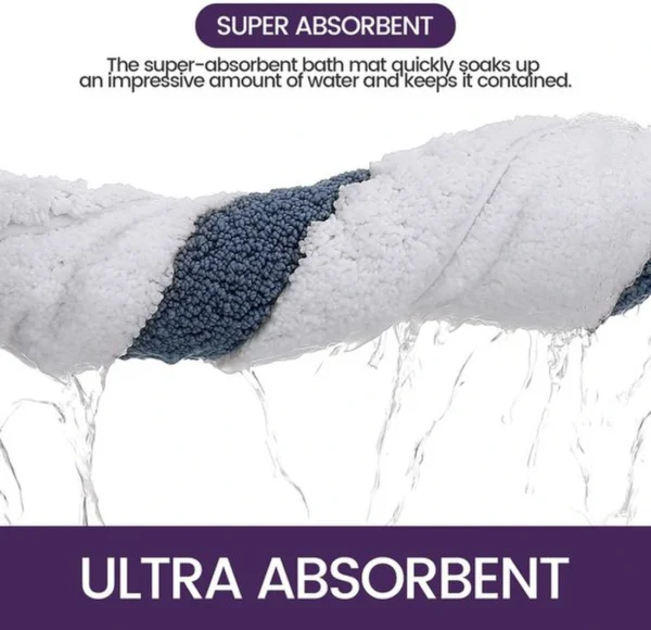 Unyqoos® Ovale antislip badmat in blauw voor badkamer en toilet decoratie