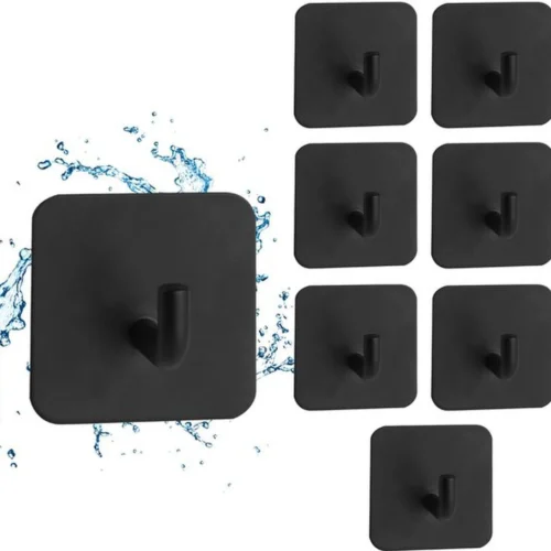 P-87213237425080-20260405184135.webp Unyqoos® Set van 8 zelfklevende zwarte haken voor veelzijdig gebruik in huis