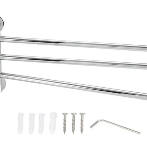 P-87213237426450-20260405182911.webp Unyqoos® Wandgemonteerde handdoekhouder met drie draaibare armen voor badkamer en keuken