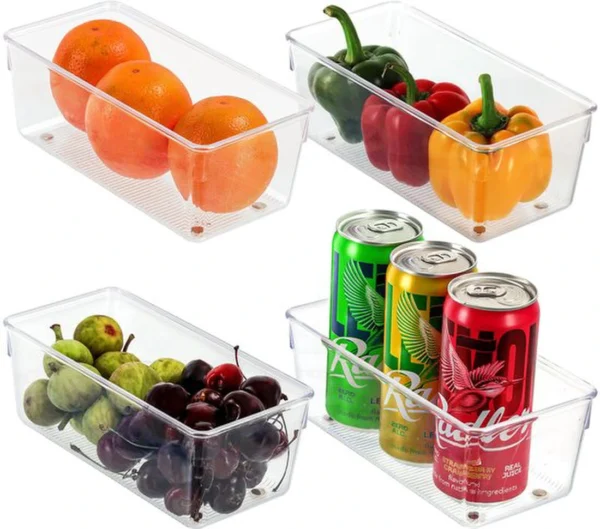 P-87213237433450-20260406100416.webp Unyqoos® Set van 4 Transparante Keuken- en Koelkastorganizers voor Optimaal Ruimtegebruik in Huis