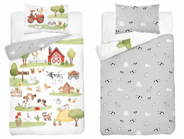 Unyqoos® Kinderbeddengoedset met boerderijthema voor comfortabel en stijlvol slapen