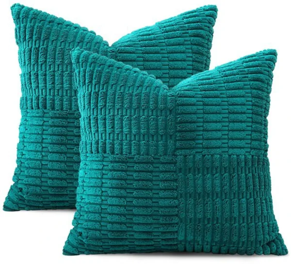 P-87213237441820-20260406112327.webp Unyqoos® Set van twee decoratieve corduroy kussenslopen met bohemian streepdesign