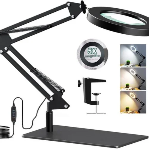 Unyqoos® Handige LED Vergrootlamp met Verstelbare Arm en Drie Kleurmodi voor Diverse Taken