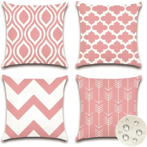 P-87213237449910-20260406112409.webp Unyqoos® Set van 4 decoratieve waterbestendige kussenhoezen voor binnen en buiten gebruik