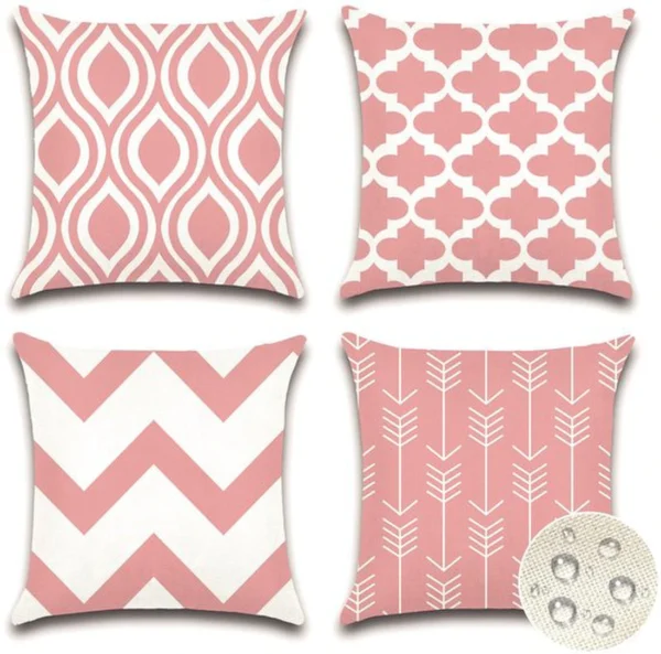 P-87213237449910-20260406112409.webp Unyqoos® Set van 4 decoratieve waterbestendige kussenhoezen voor binnen en buiten gebruik