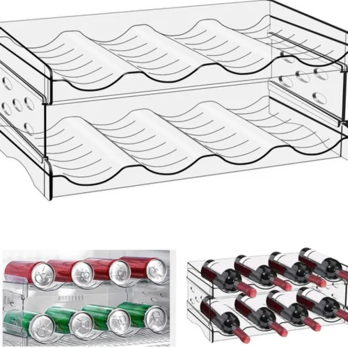 P-87213237450110-20260406105917.webp Unyqoos® Transparante stapelbare flessenhouder voor efficiënte koelkastorganisatie