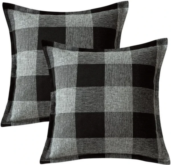 P-87213237456390-20260406112535.webp Unyqoos® Set van 2 stijlvolle geruite kussenslopen voor diverse interieurstijlen, 40 x 40 cm, decoratief en comfortabel