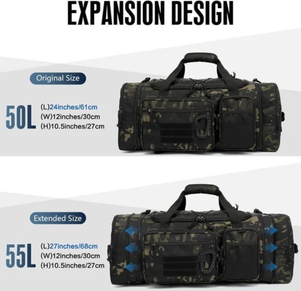 Unyqoos® Uitbreidbare sport- en reistas met schoenenvak en rugzakfunctie