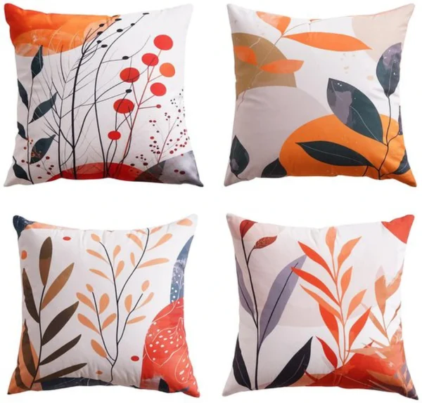 P-87213237460490-20260406112624.webp Unyqoos® Set van 4 fluwelen kussenhoezen met abstract boho ontwerp voor elk seizoen