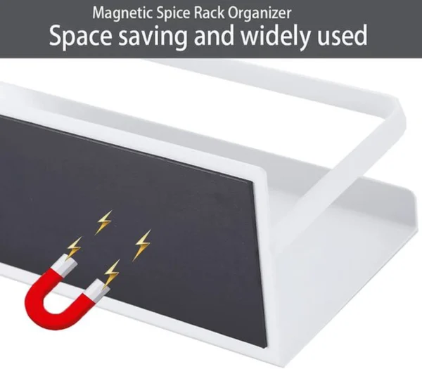P-87213237470156-20260406102333.webp Unyqoos® Magnetisch Ruimtebesparend Keukenrek voor Kruiden en Accessoires, 2-delige Set, Wit