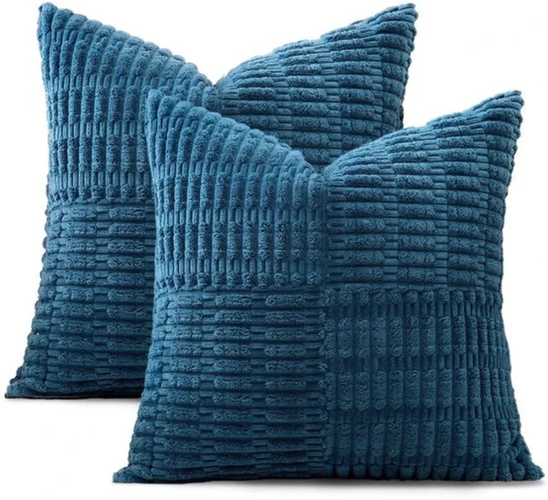 P-87213237478170-20260406112700.webp Unyqoos® Set van 2 decoratieve corduroy kussenslopen met strepen voor een stijlvol interieur