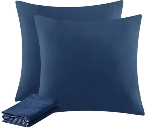 P-87213237510050-20260406112741.webp Unyqoos® Set van 2 blauwe microvezel kussenslopen van 80x80 cm met ritssluiting