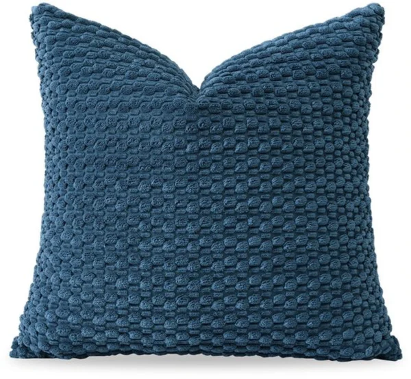 Unyqoos® Decoratieve blauwe kussensloop van zacht corduroy voor woonkamer en kantoor