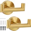 P-87213237518900-20260405181750.webp Unyqoos® Set van twee stijlvolle roestvrijstalen wandhaken voor badkamer en keuken