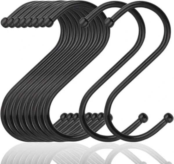 P-87213237570380-20260406121149.webp Unyqoos® Set van 20 zwarte S-haken voor veelzijdig ophangen in huis en tuin