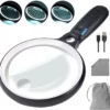 Unyqoos® Oplaadbaar vergrootglas met LED-verlichting en variabele vergrotingen voor lezen