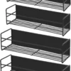 Unyqoos® Magnetisch Keuken Kruidenrek voor Koelkast - Set van 4 Zwarte Planken voor Ruimtebesparing