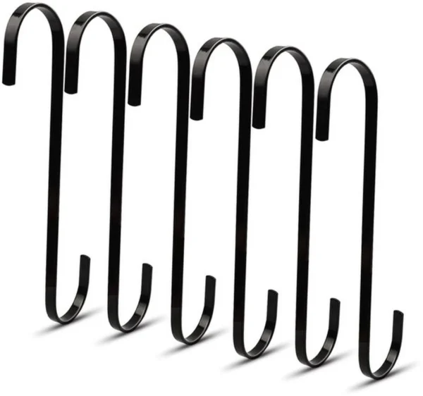 P-87213237596360-20260406121250.webp Unyqoos® Set van 6 sterke zwarte S-haken voor veelzijdig gebruik in huis
