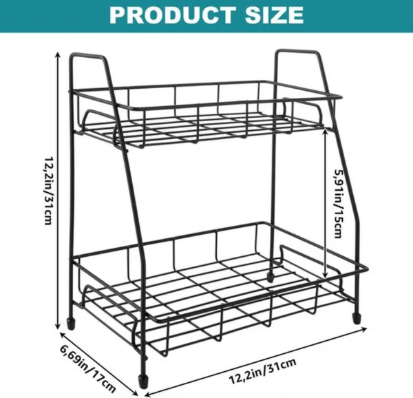 Unyqoos® Ruimtebesparend Metalen Keukenrek met Twee Niveaus voor Organisatie