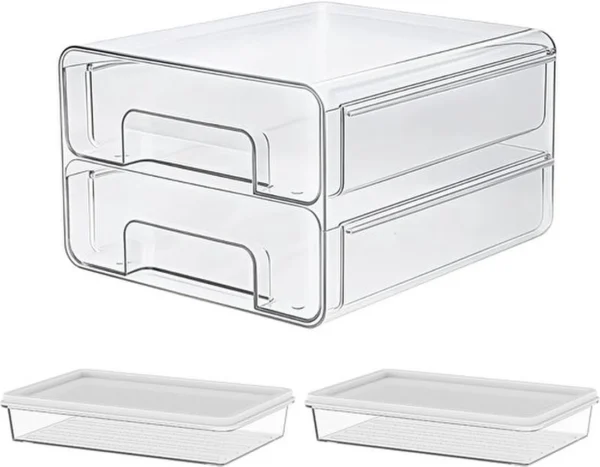 P-87213237608850-20260406100438.webp Unyqoos® Transparante set koelkastorganizers voor optimaal gebruik van ruimte in uw keuken