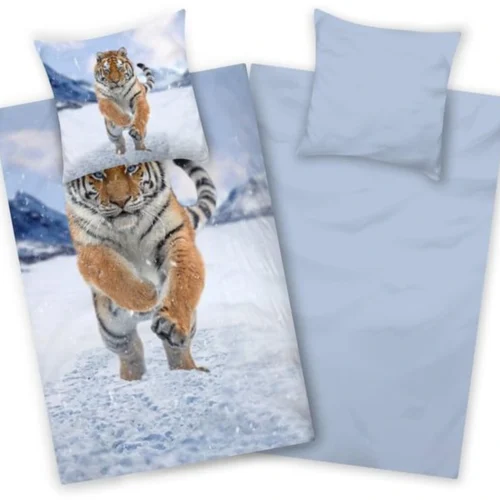 P-87213237610590-20260405104114.webp Unyqoos® Zachte en Warme Flanellen Kinderbeddengoedset met Tijgerdesign in Blauw
