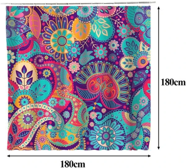 Unyqoos® Waterafstotende bloemen douchegordijn met haken en schimmelbestendig polyester