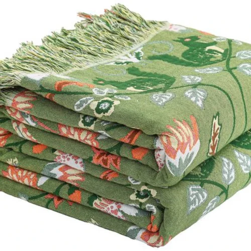 Unyqoos® Omkeerbare katoenen deken met eekhoornpatroon voor bed, bank of stoel