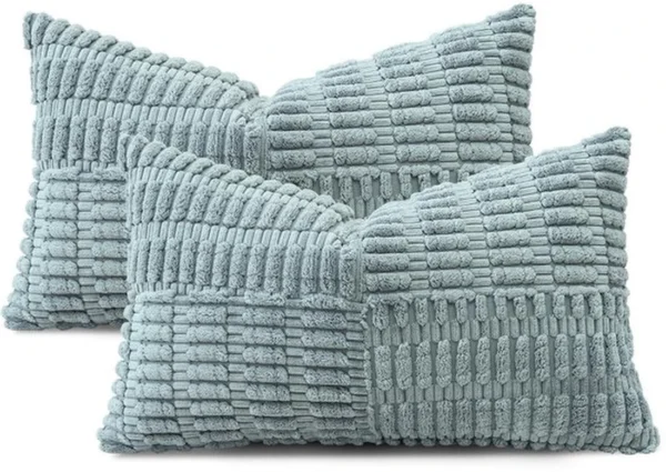 P-87213237635415-20260406113119.webp Unyqoos® Set van twee decoratieve corduroy kussenslopen met uniek gestreept patroon