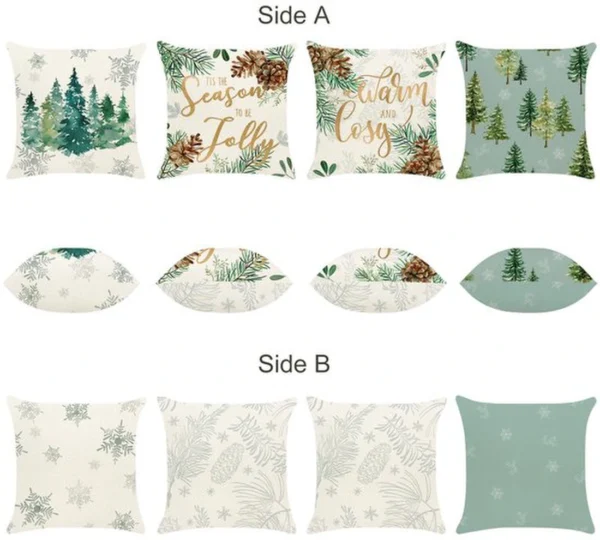 Unyqoos® Set van 4 decoratieve kussenslopen winterthema voor huis en slaapkamer