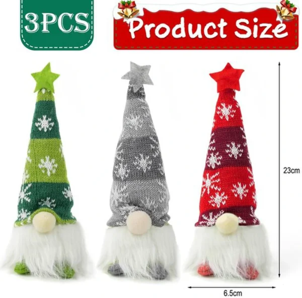 P-87213237664746-20260406093631.webp Unyqoos® Set van 3 verlichte pluche kabouterfiguren voor sfeervolle kerstdecoratie