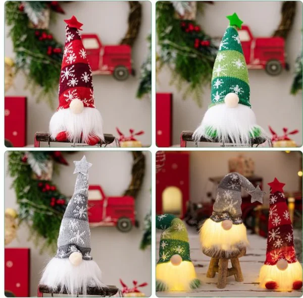 P-87213237664748-20260406093643.webp Unyqoos® Set van 3 verlichte pluche kabouterfiguren voor sfeervolle kerstdecoratie
