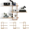 P-87213237670440-20260406082558.webp Unyqoos® Set van drie zwevende wandplanken van eikenhout voor woonkamer en slaapkamer