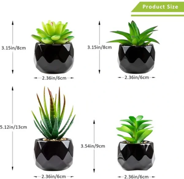 P-87213237673034-20260405142311.webp Unyqoos® Set van Vier Kunstplanten in Keramische Pot voor Stijlvolle Interieurdecoratie
