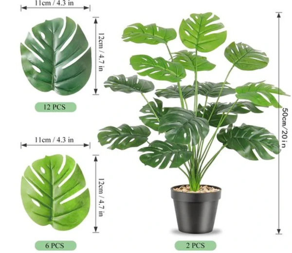 P-87213237676242-20260405142340.webp Unyqoos® Tropische kunstplant in pot met 18 verstelbare takken voor huis en kantoor