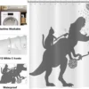 Unyqoos® Grappig Katten Dinosaurus Douchegordijn 180x200 cm met Waterdichte Polyester Stof en Inclusief Haken