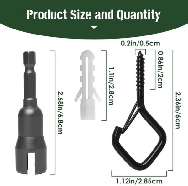 P-87213237699011-20260406121557.webp Unyqoos® Set van 35 stevige schroefhaken met veiligheidsclip voor diverse toepassingen