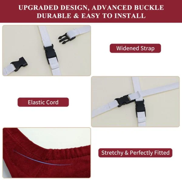 Unyqoos® Set van 4 elastische fluwelen stoelhoezen voor eetkamerstoelen