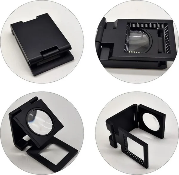 Unyqoos® Draagbaar mini-klapvergrootglas met 10x vergroting en schaal voor precisiewerk