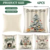 P-87213237720552-20260406113456.webp Unyqoos® Set van 4 grijze linnen kussenslopen met kerstmotieven voor sfeervolle decoratie