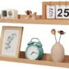 Unyqoos® Rustiek zwevend wandrek van hout met lip voor diverse ruimtes