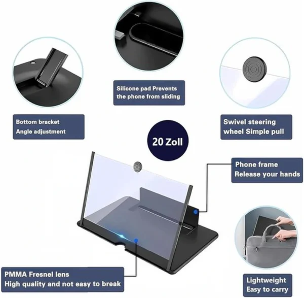 Unyqoos® Opvouwbare 20 Inch Smartphone Vergroter met 3D HD Anti-Blauw Scherm