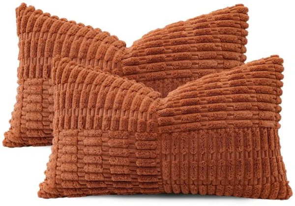 P-87213237745474-20260406113521.webp Unyqoos® Set van 2 decoratieve corduroy kussenslopen met gestreept boho design