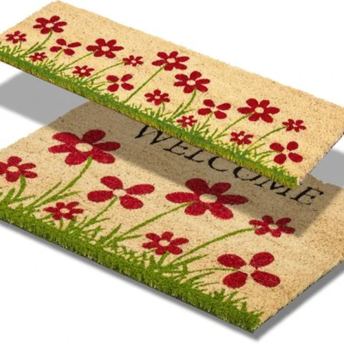 Unyqoos® Beige kokos deurmat set voor binnen met antislip en antibacteriële eigenschappen