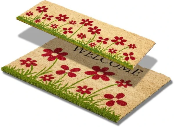 Unyqoos® Beige kokos deurmat set voor binnen met antislip en antibacteriële eigenschappen