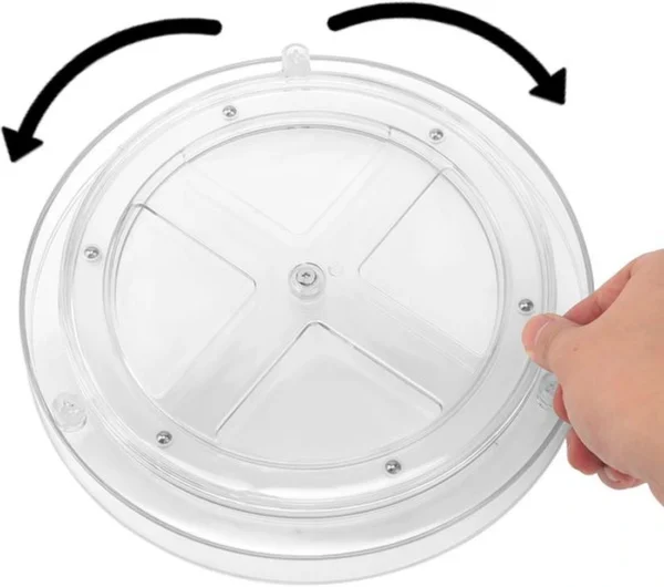 P-87213237760393-20260406102740.webp Unyqoos® Set van drie transparante draaiplateaus voor keuken en koelkast organisatie