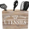 Unyqoos® Stijlvolle Houten Keukenorganizer met Twee Compartimenten en Verwijderbare Bodem voor Optimaal Gebruiksgemak