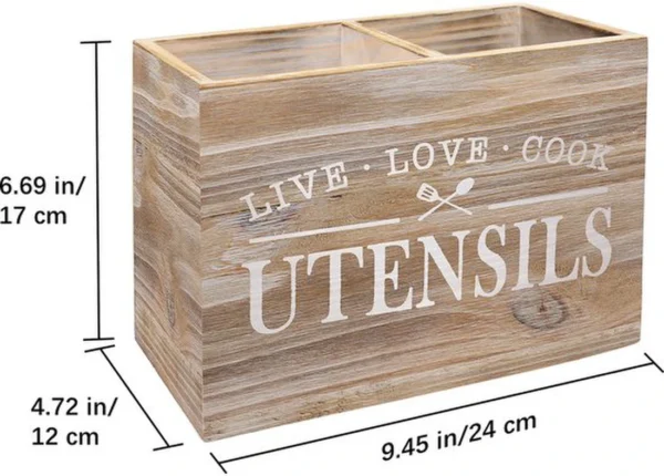 Unyqoos® Stijlvolle Houten Keukenorganizer met Twee Compartimenten en Verwijderbare Bodem voor Optimaal Gebruiksgemak