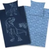Unyqoos® Kinderbeddengoed Set met Omkeerbaar Dinosaurus Motief en Rits voor Jongens