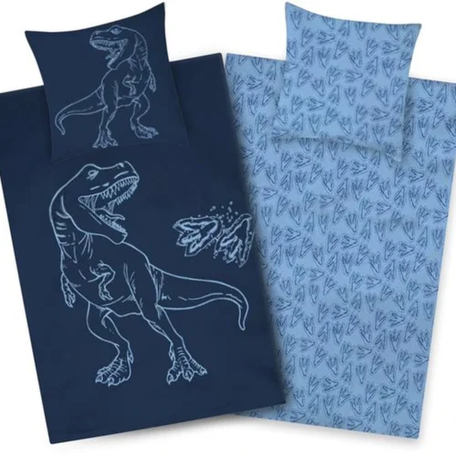 Unyqoos® Kinderbeddengoed Set met Omkeerbaar Dinosaurus Motief en Rits voor Jongens