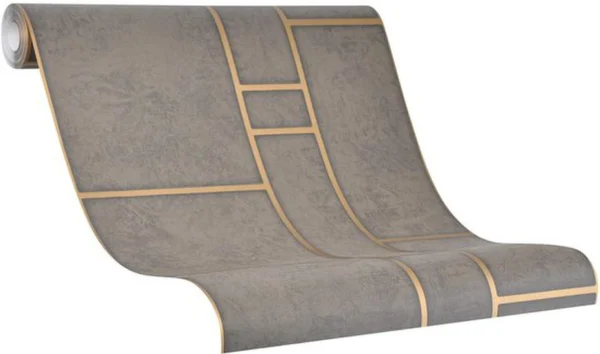 Unyqoos® Stijlvol goudbruin vliesbehang met metallic strepen voor elke kamer